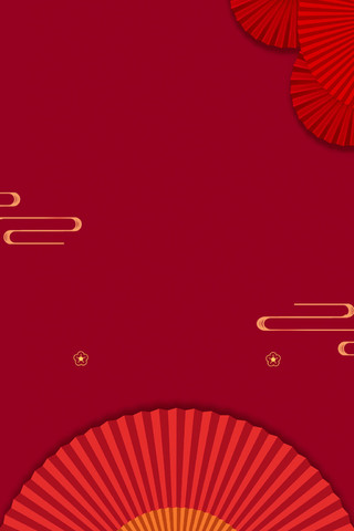 红色剪纸小年新年春节背景素材